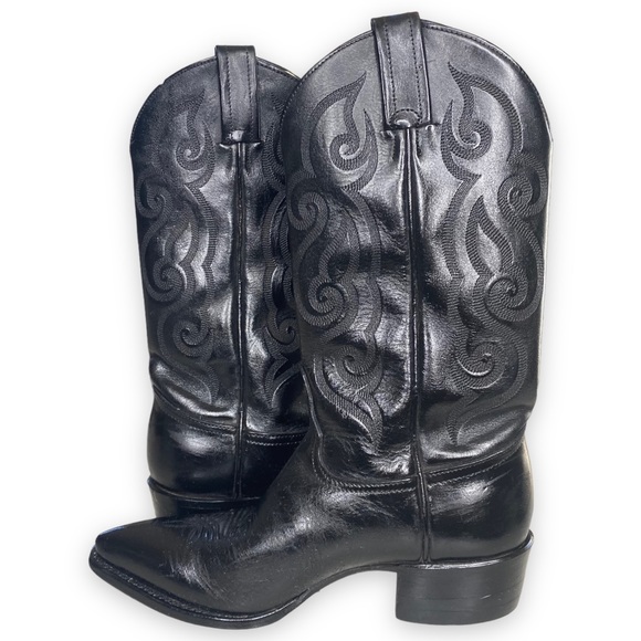 Tony Lama Shoes - Tony Lama 1150L Black Cowboy Cowgirl Womens Boots Size 6